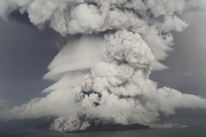 When the Hunga Tonga-Hunga Ha'apai volcano erupted on Jan. 15, it sent the equivalent of  more than 58,000 Olympic-size swimming pools' worth of water into the stratosphere, researchers say.