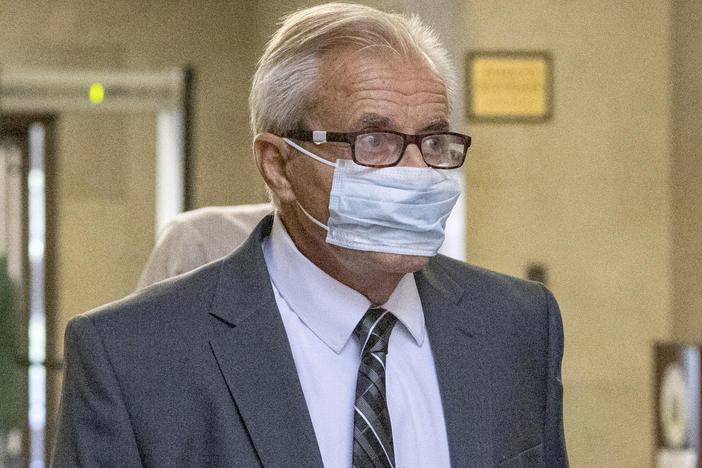 Charles Polevich at the Nassau County Courthouse for sentencing on Wednesday in Mineola, N.Y. Polevich, the driver in a hit-and-run crash that killed the father of rapper Nicki Minaj last year has been sentenced to a year in jail.
