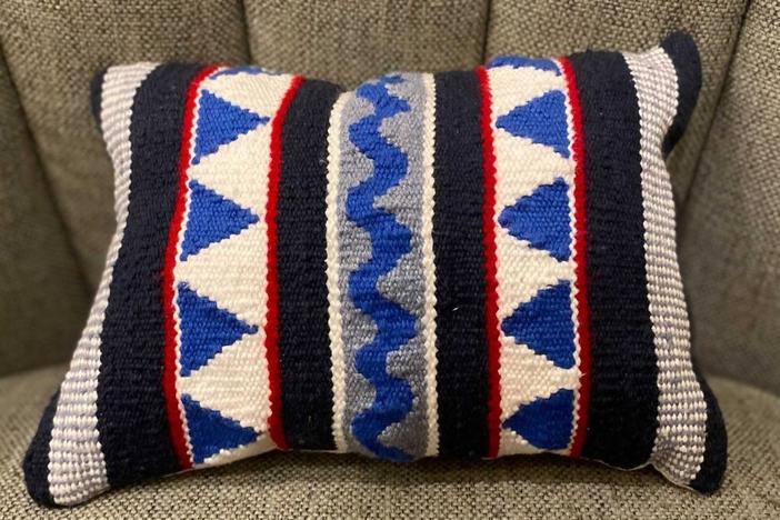 Some of Natalie's weaving projects.