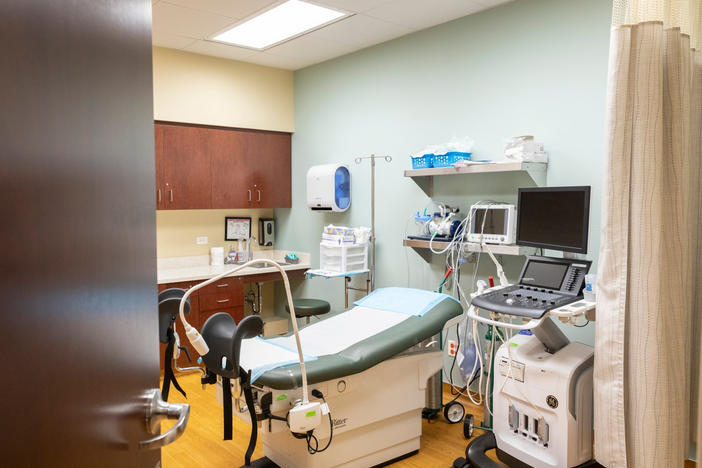 A room in a Planned Parenthood of Illinois clinic in Waukegan, where abortion providers from Wisconsin are helping to provide access to more patients from their home state now that abortion is nearly banned there.