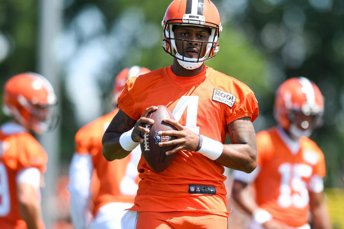 Deshaun Watson at the Cleveland Browns' training camp in July.