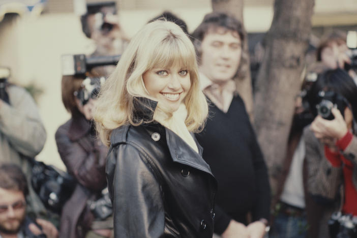 Olivia Newton-John at a London press conference in 1978. The pop singer, actress and activist died August 8 at 73.