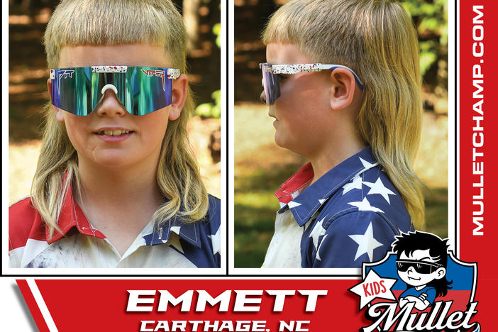 Emmett, from Carthage, N.C., made it into the finals of the kids' division sporting this blunt, baby-fringe haircut.