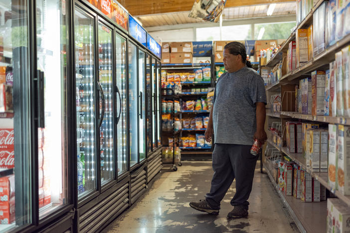 Demus Martinez, of the Confederated Tribes Of Warm Springs, has reduced trips to the grocery store from weekly to twice monthly to reduce how much money his family spends on gas.