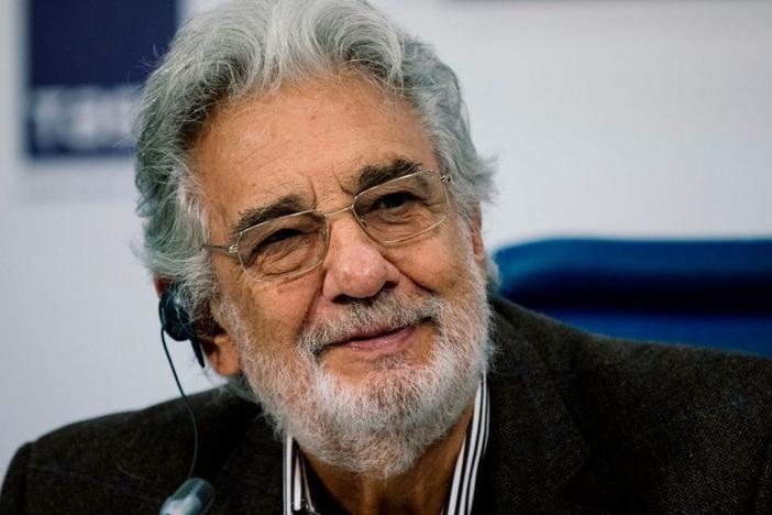 Opera star Plácido Domingo at a press conference in Moscow in Oct. 2019.