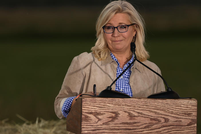 Rep. Liz Cheney gives a concession speech to supporters after losing her bid for reelection to a primary challenger endorsed by former President Trump.