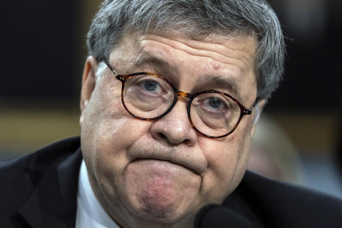 Then-Attorney General William Barr appears before a House Appropriations subcommittee on Capitol Hill in Washington, April 9, 2019. A federal appeals court ruled Friday that the Justice Department under Barr improperly withheld portions of an internal memorandum he cited in publicly announcing that then-President Donald Trump had not committed obstruction of justice in the Russia investigation.