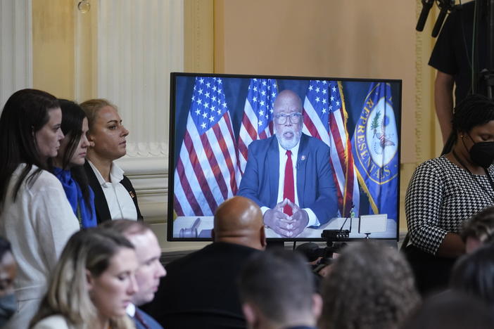 Rep. Bennie Thompson, chair of the Jan. 6 Committee, speaks virtually during a hearing on July 21.
