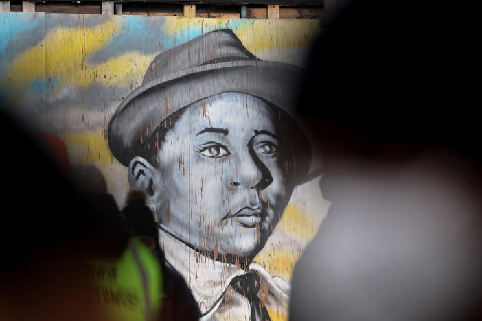 A new Maryland alert system named in honor of the late Emmett Till will aim to bring awareness to hate crimes across the state. Here, a mural featuring a portrait of civil rights icon Emmett Till is seen in Chicago.