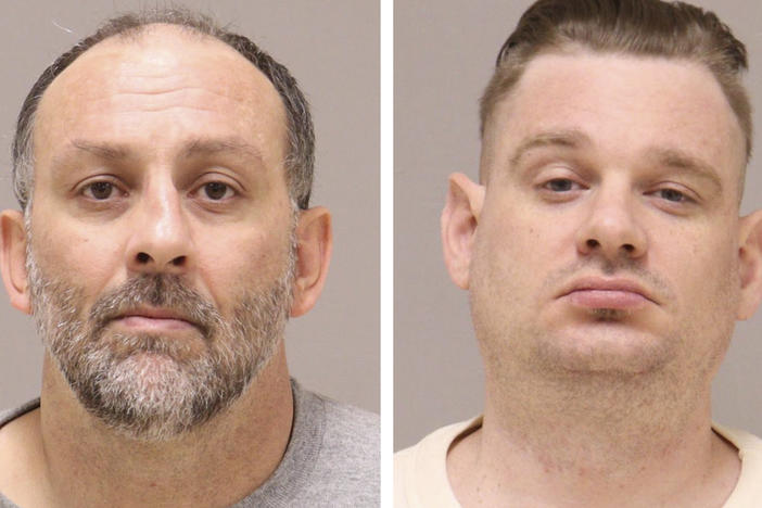 This combo of images provided by the Kent County, Mich., jail shows Barry Croft Jr., left, and Adam Fox.