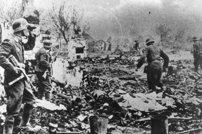 Adolf Hitler's aerial bombardment of the Soviet city of Stalingrad destroyed many of the city's roads and structures, which proved advantageous for the Soviet Union in urban warfare.