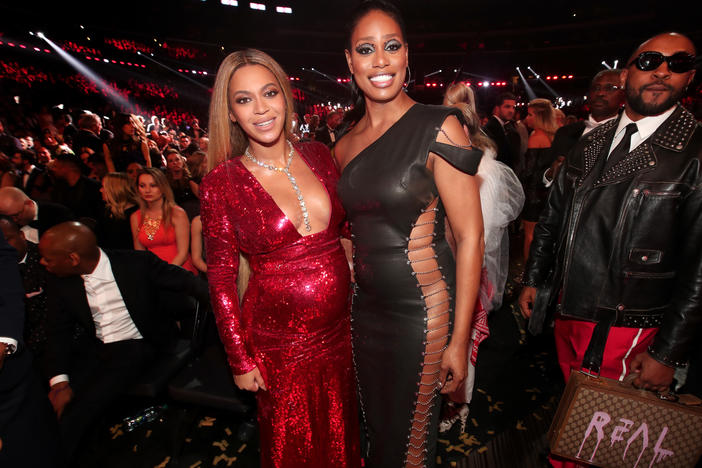 Beyoncé (left) and Laverne Cox (right) pose for a picture at the 2017 Grammy Awards. Many people, including Cox herself, were amused after she was mistaken for Beyoncé at a U.S. Open match on Sunday night