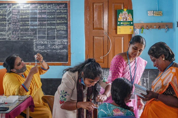 The Corbevax vaccine was invented at the Center for Vaccine Development at Texas Children's Hospital and intended for countries that couldn't get access to more expensive COVID vaccines. India has inoculated millions of teens with Corbevax (above, a vaccination drive for children ages 12-14 at a school in Bangalore) and on August 10 authorized the vaccine as a booster for adults.