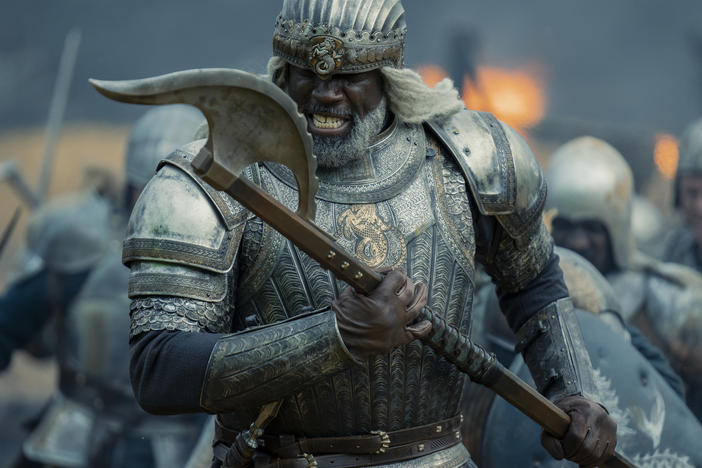 Corlys Velaryon (Steve Tousssaint) has an axe, and teeth, to grind in <em>House of the Dragon</em>.