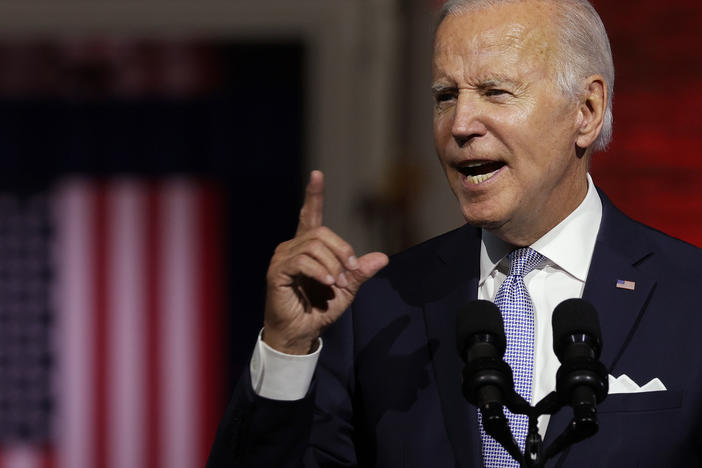 President Biden delivers a prime-time speech Thursday night at Independence National Historical Park in Philadelphia.