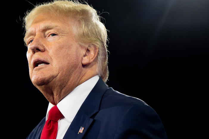 Former President Donald Trump speaks at the Conservative Political Action Conference in Dallas on Aug. 6.