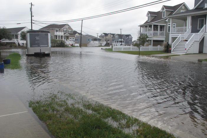Flooding in Ocean City, N.J. in October 2020. Thousands of coastal cities around the world are already dealing with rising sea levels, and face catastrophic sea level rise if global warming triggers runaway ice melt.