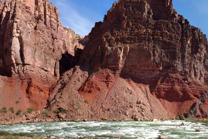 This 2019 file photo provided by the National Park Service shows the Hance Rapid located where Red Canyon intersects with the Colorado River at River Mile 77.
