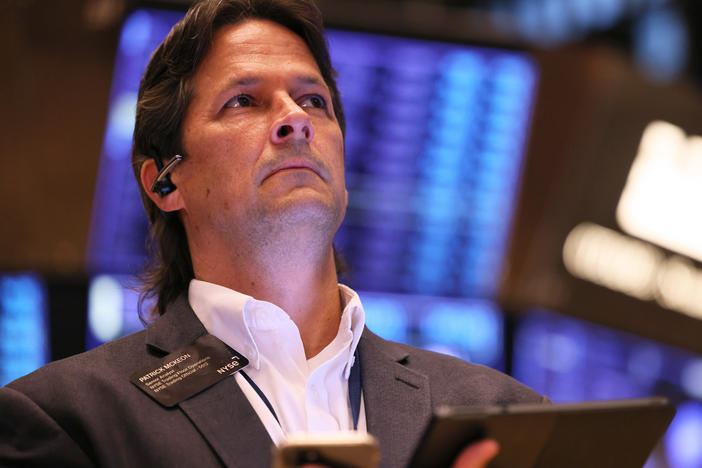 Traders work on the floor of the New York Stock Exchange during trading on Sept. 6 in New York City. Markets slumped on Monday after the latest inflation data was worse than expected, raising fears the Federal Reserve will need to continue raising interest rates aggressively.