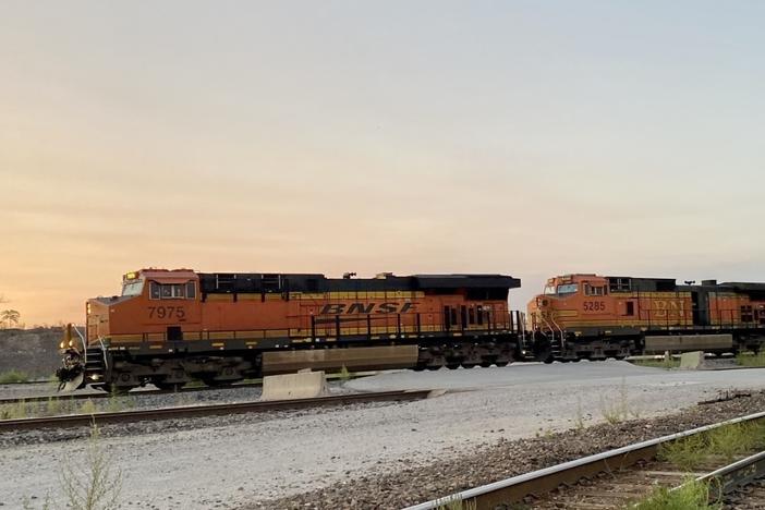 A BNSF freight train.