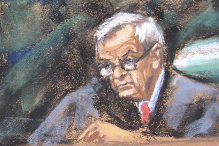 A courtroom sketch of Judge Raymond Dearie in New York in January 2013.