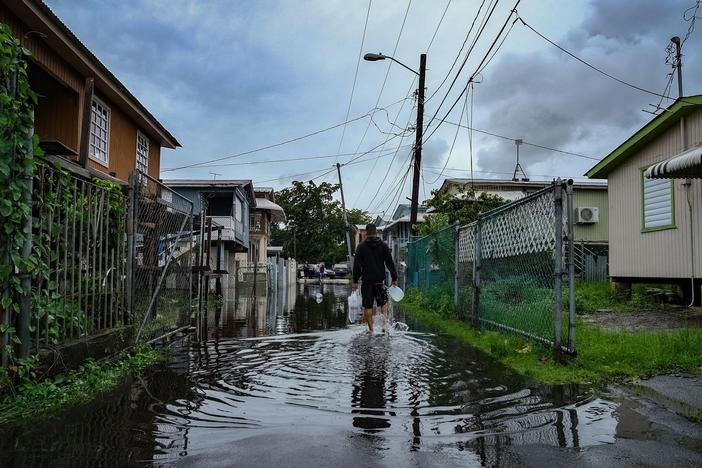Streets remained flooded in Cataño, Puerto Rico the day after Hurricane Fiona made landfall on the island.