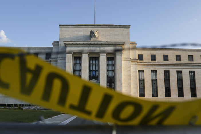 Renovations continue on the Marriner S. Eccles Federal Reserve Board Building on September 19, 2022 in Washington, DC. The Federal Open Market Committee (FOMC) concluded its two-day meeting on interest rates this afternoon.