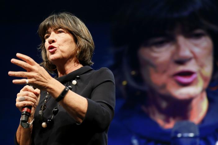 Christiane Amanpour, shown in 2018, said her interview with Iran's president was canceled when she refused to wear a headscarf.