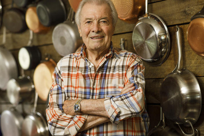 Jacques Pépin, pictured in his home in Connecticut in August, has a new book called <em>Art of the Chicken.</em>