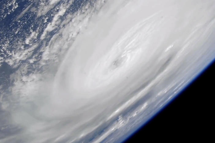 In this image made from a NASA livestream, Hurricane Ian is seen from the International Space Station on Wednesday, Sept. 28, 2022. Hurricane Ian made landfall in southwest Florida near Cayo Costa on Wednesday as a catastrophic Category 4 storm.