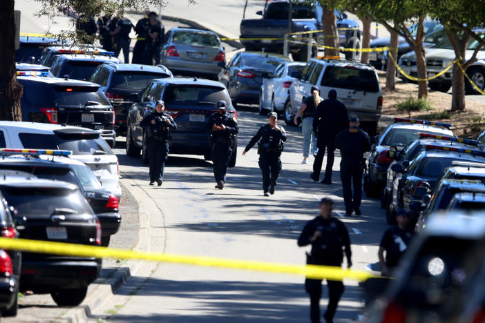 Six adults suffered gunshot wounds in the hail of bullets that rained down on the King Estate complex, which houses four different schools Oakland, Calif., on Wednesday.