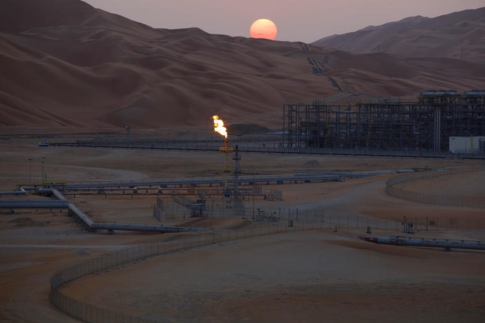 An oil processing facility in Saudi Arabia. The country, along with other OPEC+ members, plans to cut production against the wishes of the U.S.