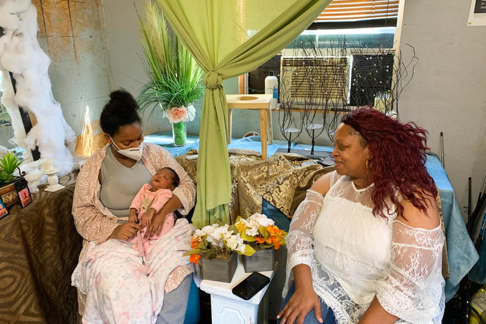 Hajime White (right) with her daughter Gwen and Gwen's daughter, Quen, at the family compound in Warren, Ark. Gwen had her first baby, a son, at 16, and, defying the odds for teen moms, went on to finish high school and earn a degree in pharmacy tech. "She never stopped because she had the support of me, her dad and her sisters," Hajime says.