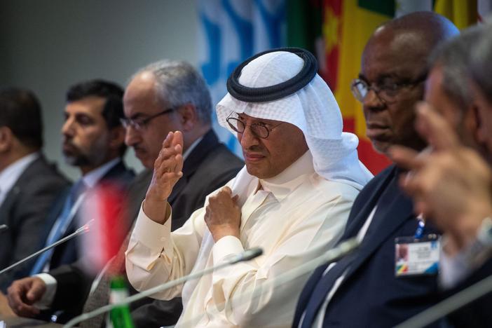 Abdulaziz bin Salman, Saudi Arabia's energy minister, speaks during a news conference after the 45th Joint Ministerial Monitoring Committee and the 33rd OPEC and non-OPEC Ministerial Meeting in Vienna, Austria, on Oct. 5.