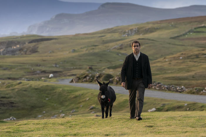 Colin Farrell plays a sweet-souled farmer whose best (human) friend abruptly dumps him in <em>The Banshees of Inisherin.</em>
