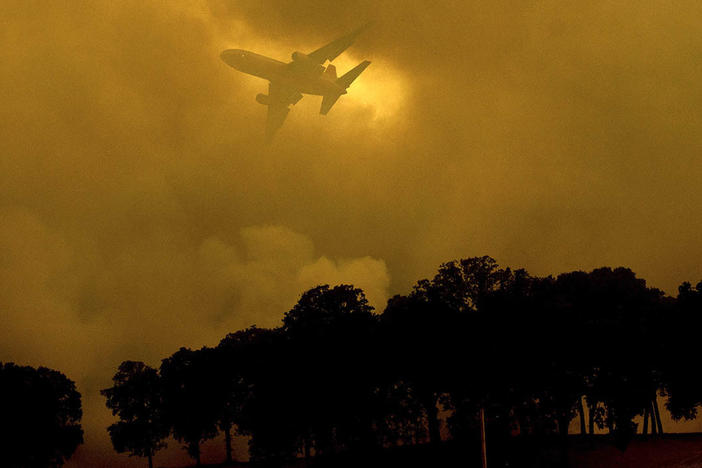 Western wildfires burning in 2018, like the River Fire in Lakeport, Calif., sent plumes of smoke to the Central U.S. where it helped seed more destructive thunderstorms.