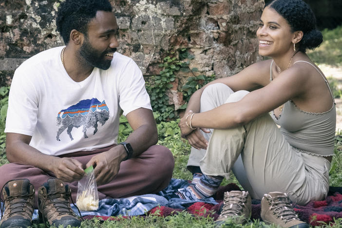 Donald Glover as Earn Marks and Zazie Beetz as Van in <em data-stringify-type="italic">Atlanta</em> on FX.