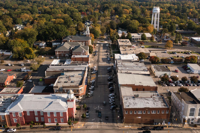 A view of downtown Oxford, N.C., near Main Street.