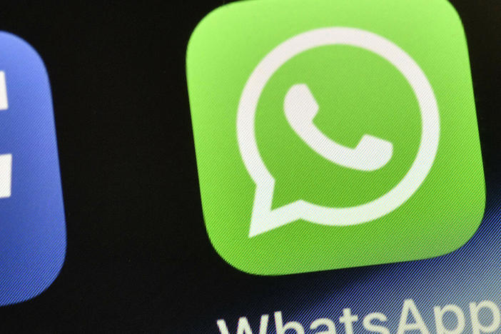 The WhatsApp icon is seen on an iPhone in Gelsenkirchen, Germany, on Nov. 15, 2018.