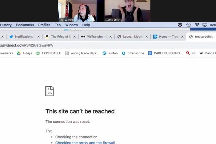 Andrea Hsu and Stacey Vanek Smith experience the Treasury's website crashing as their bond purchase was going through.