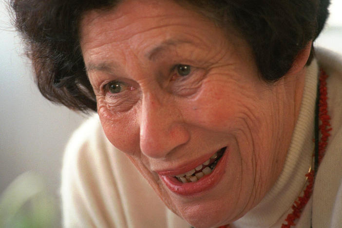 Hannah Pick-Goslar, then 69, childhood friend of Anne Frank, is interviewed by the Associated Press at her Jerusalem apartment in Israel on Feb. 4, 1998.