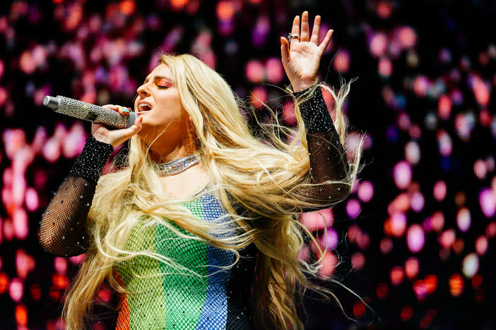 Meghan Trainor, performing at LA Pride on June 8, 2019, in West Hollywood.