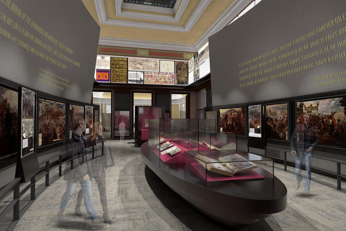An artist's rendering of a new exhibition space at the Library of Congress.
