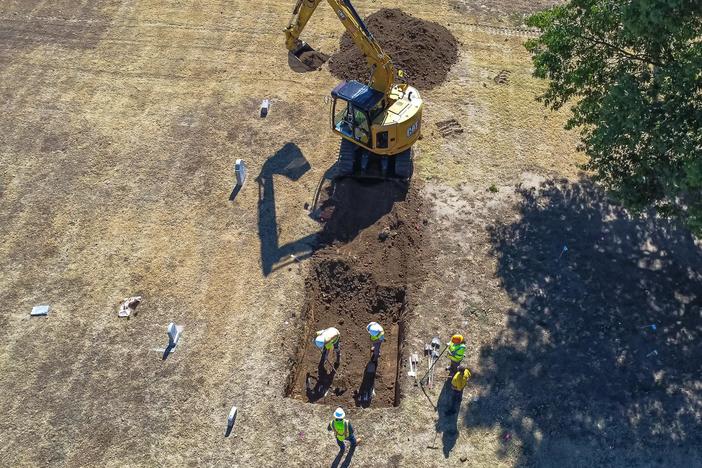 Scientists at the site in Tulsa, Okla., will begin excavating by hand, using finer grain tools to clean up the coffins. That will help researchers analyze the construction style and hardware of the caskets in order to determine when they were interred.