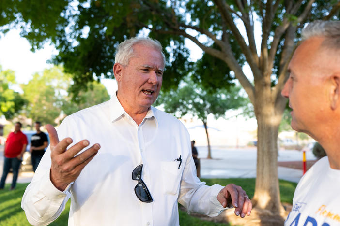 Mark Robertson, Republican candidate in Nevada's 1st Congressional District, in Henderson in May.