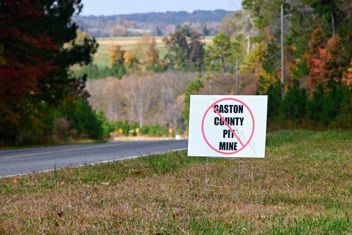 Signs like this one, spotted Oct. 26, 2022, are all over northern Gaston County, N.C., near where Piedmont Lithium wants to build a 1,500-acre lithium mining and processing operation.