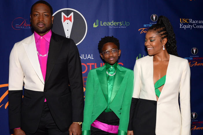Dwyane Wade (from left), Zaya Wade and Gabrielle Union at the Better Brothers Los Angeles 6th annual Truth Awards on March 07, 2020.