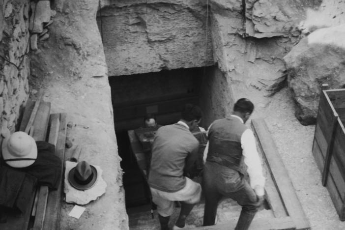 Crates are brought out of King Tut's tomb in 1923, shortly after its discovery.