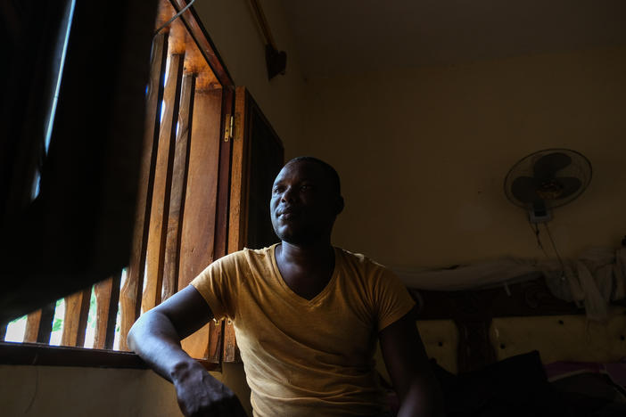 Mamadou Niang at his home in Gandiol, Senegal, on Oct. 6. Mamadou's father worked their family farmland until he died in 2006, and Mamadou would have liked to follow in his footsteps. But he can't, he says, because rising seas are pushing salt water into the fields.