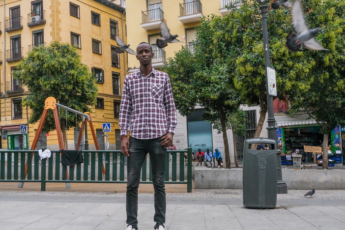 Serigne Mbaye, who was born in Senegal and is now a deputy in the Spanish General Assembly in Madrid, in the Lavapiés neighborhood in Madrid, Spain on October 19.
